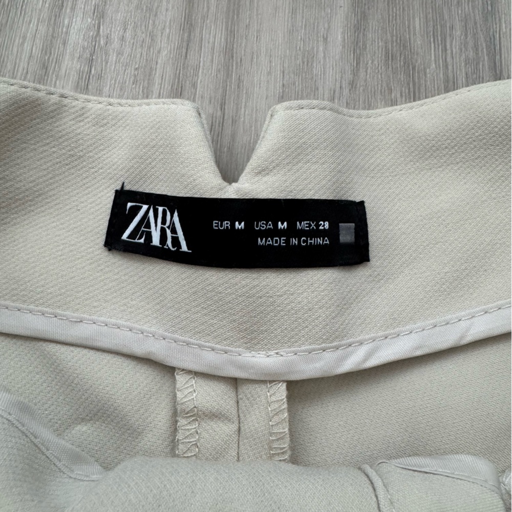 Zara Cream High Waisted Pants - Picture 7 of 12